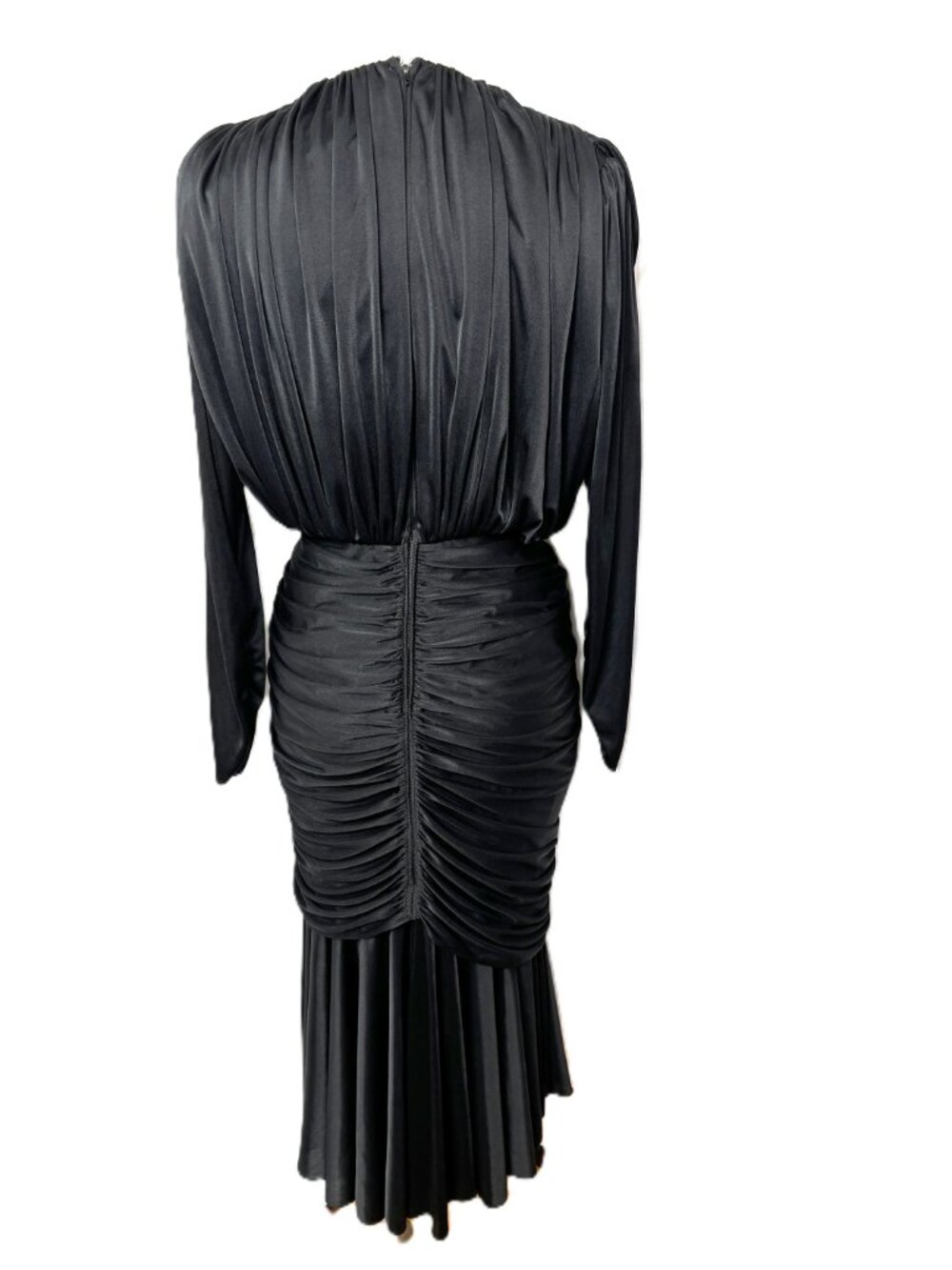 VTG 90’s Lizzy & Johnny by Lucero Blk Draped Faux Wrap Front Sz 6 - Picture 7 of 12